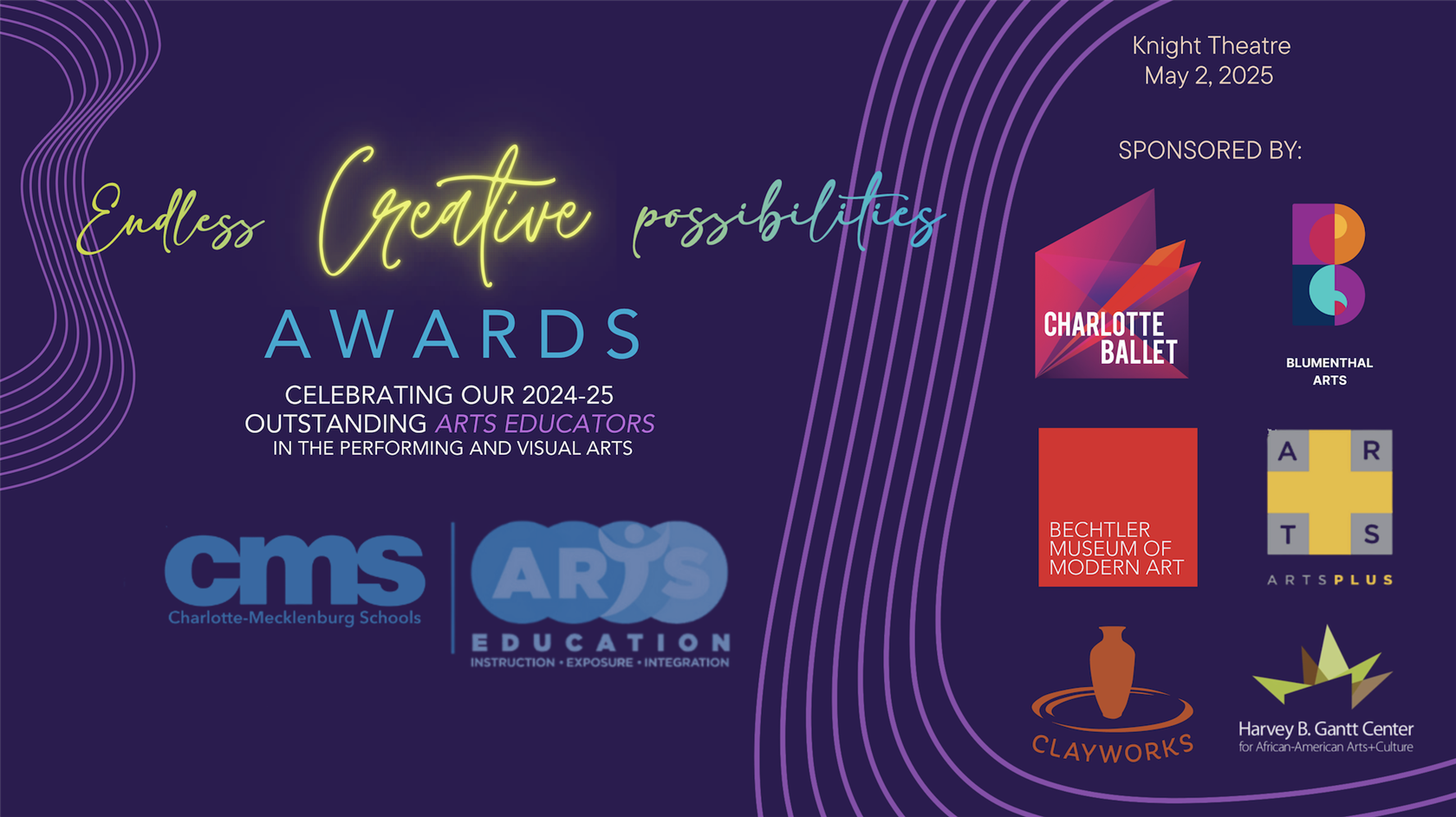  Graphic says "celebrating our 2024-25 Arts Educators of the Year!"